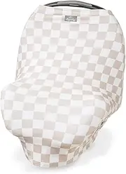 Itzy Ritzy 4-in-1 Nursing Cover, Car Seat Cover, Shopping Cart Cover & Infinity Scarf – Breathable, Multi-Use Nursing Cover Up for Breastfeeding, Carseat Canopy & Stroller Cover (Checkerboard)