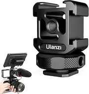 ULANZI PT-12 Camera Hot Shoe Extension Bracket with Triple Cold Shoe Mounts for Microphone LED Video Light, 1/4'' Screw for Magic Arm, Aluminum Shoe Mount Compatible with Nikon Canon Sony Cameras