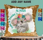Koala Bear Cushion Cover Sequin Throw Pillow Flip Sequins Personalised