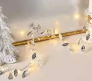 6' Decorative Crystal and Magnolia Light Strand in Silver by Kim Gravel