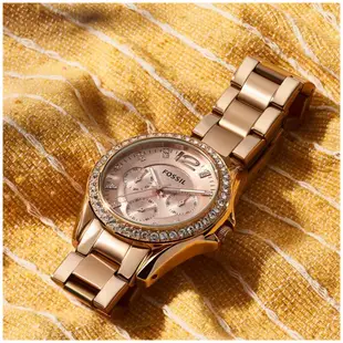 【現貨】FOSSIL Riley 女錶 氣質 水鑽 玫瑰金 手錶