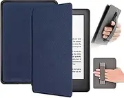 [CLARKCAS] Case for Kindle Paperwhite 2021 11th Generation 6.8 Inch, Lightweight Magnetic Smart Cover with Auto Sleep/Wake for Amazon Kindle Paperwhite E-Reader with Hand Grip Strap (Blue)