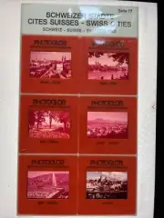 Rare 35mm, Suisse, Switzerland, 6 slides, SWISS CITIES, Photoglob, NEW SEALED