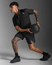 Aspire Polo, 2XU, S, Black/White, Male
