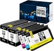 Compatible 950XL 951XL Ink Cartridge for HP Officejet Pro 8600 8100 8610 8620 8630 (2Black+1Cyan+1Magenta+1Yellow)