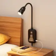 Wall Mounted Reading Light with Hand Sweep Sensor Switch, Book 1 Pack-Black