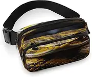 [YTLKGFP] Waist Pack Yellow Snake Printed Butt Pack Fanny Pack Hip Bum Bag for Workout Traveling Casual Running Hiking Cycling, Yellow Snake, 7.9 X 5.1 in