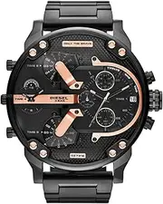 [Diesel] Mr. Daddy 2.0 Men's Watch with Oversized Chronograph Watch Dial and Stainless Steel, Silicone or Leather Band