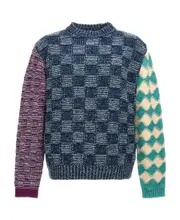 Marni Checkered Knit Sweater IT46 Blue