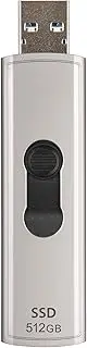 Transcend 512GB ESD320A, External Solild State Drive, Portable SSD, Compatible w/iPhone 4K ProRes, Retractable Connector, Miniature Portable SSD, Metal Case, Up to 1050 MB/s,Type A - TS512GESD320A