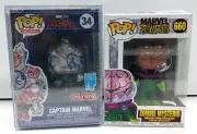 Funko Pop #34 Captain Marvel SEALED w/ Case & #660 Zombie Mysterio **NEW**