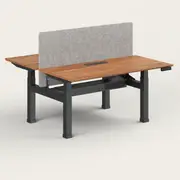Recess Dual Sit-Stand Desk | Office Desk | Office Workstation | Standing Desk, Screen / Walnut / Black
