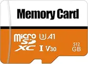MicroSDXC Card 512GB SD Card 4K Ultra-HD Video Premium High Speed Memory Card SDXC Up to 90MB/s SDXC V30 UHS-I U3 Class 10 SD Memory Card