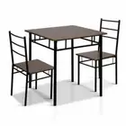 New Metal Table and Chairs - Walnut & Black