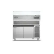 Moretti Forni 2 Door Pizza Preparation Counter with Granite Worktop and Display Case - TZ13/1M VP - TZ13/1M VP-EQ
