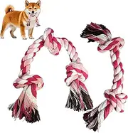 Cdyzqikm 2-Pack Dog Rope Toy Durable Cotton Dog Chew Toys for Aggressive Chewers Interactive Tug of War and Teeth Cleaning for Small to Medium Breed Pets(Pink, Medium)