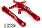 Litepro Folding Bike Crankset Ultra-Light Square Crank 170MM CNC Aluminum Alloy BMX Bicycle 130BCD Chainwheel Parts Accessory(red)