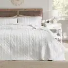 100% Cotton Quilt Set, Lightweight Bedspread, Cozy White Queen 01 - White