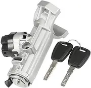 Yurefax Ignition Lock Cylinder Kit Compatible, for Citroen, Relay 2006-Now on All Models, Durable Metal Silver Tone Ignition Switch Cylinder Replacement Car Ignition Switch Lock