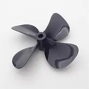 LUMIXE RC Boat Propeller 5mm 4-Blades 55mm 60mm 75mm PC LH RH Submerged Prop, for RC Boat Tug Bait Fishing Boat Marine ROV Watercreft Boat Propeller (Color : 1PC D75mm Right Hand)