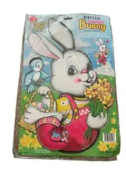 Beistle VTG 25” Jointed Easter Bunny Rabbit Die Cut Posable Decoration 1992 NOS