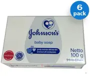 Johnson's Baby Mild Soaps Moisturizer Gentle Softer Skin Dye Free 3.5oz (6 Bars)