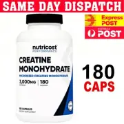 Nutricost CREATINE MONOHYDRATE 3000mg 180 Capsules Premium Grade Free Postage !