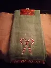St. Nicholas Square Candy Cane Hand Towels- NEW