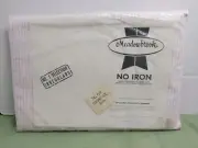 NOS Vintage Meadowbrook No Iron Full Flat Sheet Striped 81 X 96 Free Shipping!