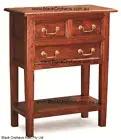 Hall Table, W65xD35xH83, Mahogany Brown, Timber Table, 3 Drawers and Shelf