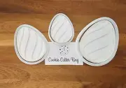 Easter Egg With Stripes Cookie Cutter with Embosser Stamp #3