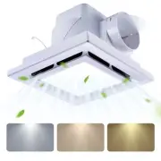 Bathroom Fan with Light Ceiling Mount Shower Ventilation Exhaust Fan with Col...
