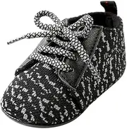Baby First Walking Shoes，Morbuy Flax Boy & Gril Newborn Infant Cute Sneaker Anti-Slip Slippers with Soft Sole Prewalker Keep Warm Crib Canvas Shoes for 0-18 Months (13cm /12-18 Month, Black)
