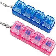 TIMSEKER Fidget Toys for Adults, Bulk Fidget Toy Keychain, Pink and Blue Anxiety Relief Items Fidget, Pop it Fidget Toys with LED Light Up Toys, Multi-Functional Keyboard Switch Tester Gift for Teens