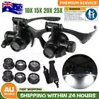 2 LED Magnifying Glass Loupe Headband Headset Head Light Jeweler Magnifier