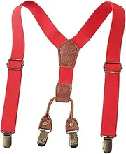 [kokiya] Kids Suspenders Pants Suspender Clothes Accessories Tuxedo Suspenders Y Shape Brace for Formal Wear Wedding Outfit Red