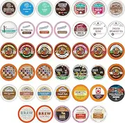 [Perfect Samplers] Single Serve Variety Pack, Flavored Coffee Pods, Hot Chocolate, Tea & Cappuccino Pods - Variety Pack for Keurig K Cups Machines, 40 Count