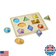 Melissa and Doug Deluxe Jumbo Knob Wooden Puzzle - Geometric Shapes (8 pcs)