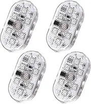Wuyaoyao 4PCS Car LED Lights Interior Wireless, 7 Colors Interior Auto Ambient Lighting with 6 Bright LED Lamp Beads, Portable USB Rechargeable Auto Led Night Light for Car Decor (4 PCS)