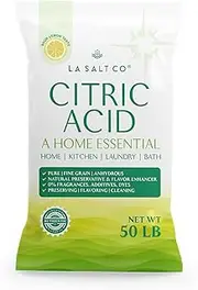 LA SALT CO Citric Acid 50 Pounds, 100% Pure Food Grade, USP, Kosher, Non-GMO, Fragrance Free