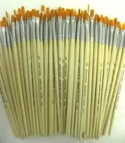 36-72-100-144pc Indeutsch Series 528 Artist Paint Brushes 1/8" Nylon Flat Detail