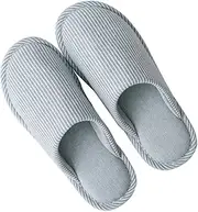 Holibanna Striped Non-slip Slippers Men's Indoor Slippers Comfortable Cotton for Home