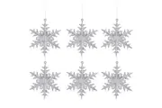 6Pcs Reusable Christmas Tree Hanging Decoration Sparkling Hanging Snowflake And Icicle Drop Ornaments-Snowflake Pendant