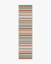 75' x 305' | Machine Washable Runner Rug | Kid & Pet Friendly | Indoor Rug | Tropez Stripe Red Multicolour Flatwoven Rug | Ruggable