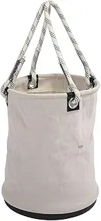 Wisoqu Canvas Bucket, 40x30cm, Heavy Duty, 30KG Load, Bolt Bag Tool Organizer (White)