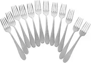 Generic 12pcs Stainless Steel Dessert Forks Ergonomic Small Forks for Multi Function Silverware for Parties Desserts Fruits Easy to Use Cutlery