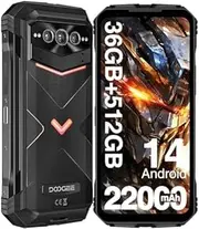 V Max Plus 5G Rugged Phone 36GB+512GB 6.58'' Android 14 Dimensity 7050 200MP Ai Camera 22000mAh NFC Smartphone （Black）