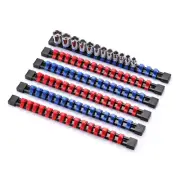 6 Pieces 3/8" Drive Socket Organizer Rails, SAE And Metric Socket Holder Rail...