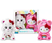 Care Bears Hello Kitty Loves Cheer Bear 10" Collectible Plush 2-Pack - Soft, Hug