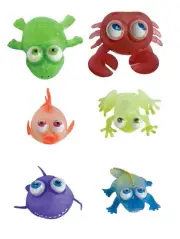 Googly Eye Water Wigglies - 6 Pack - Squeezable Stress Strength Free SHIPPING